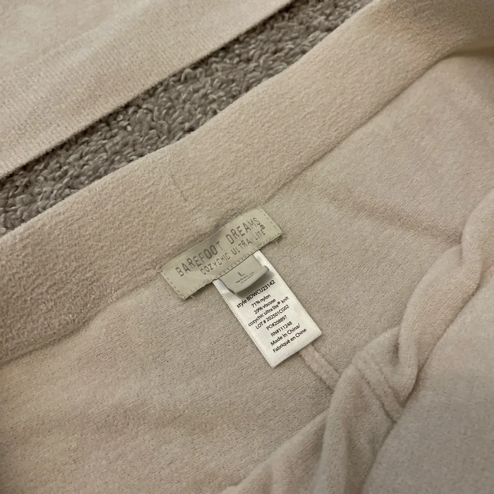 Barefoot Dreams CozyChic Ultra Lite Knit Cream Lounge Set Size L - Picture 5 of 6
